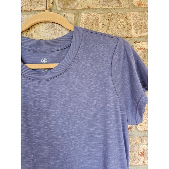ALK Women's M Gaiam Periwinkle Short Sleeve Split Hem Tee T-Shirt Shirt Top EUC - Picture 4 of 9